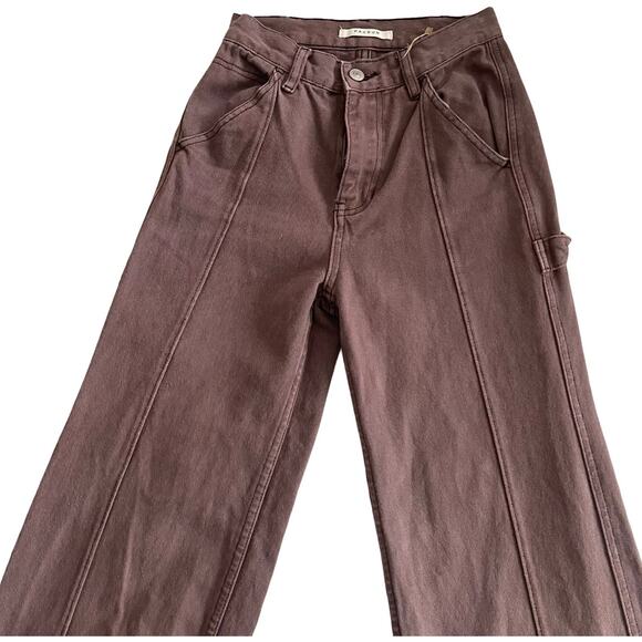PacSun Ultra High Rise Flare Carpenter Jeans Brown Faded, Y2K Size 23 - Picture 3 of 12